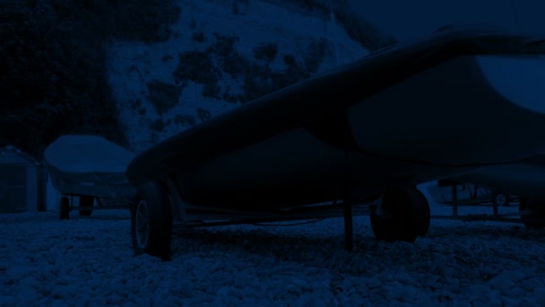 Gece Sahilde Deniz Araçları — Stok video