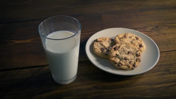 Молоко Печиво Закуска Їжа — стокове відео