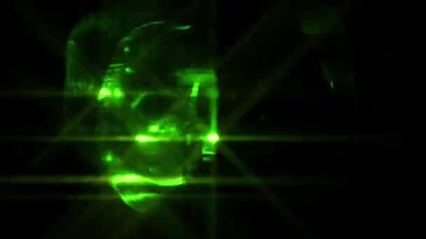 Flashing Green Alarm Light Loop — Stock Video