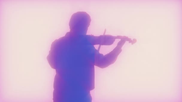 Músico Silhueta Tocando Violino — Vídeo de Stock