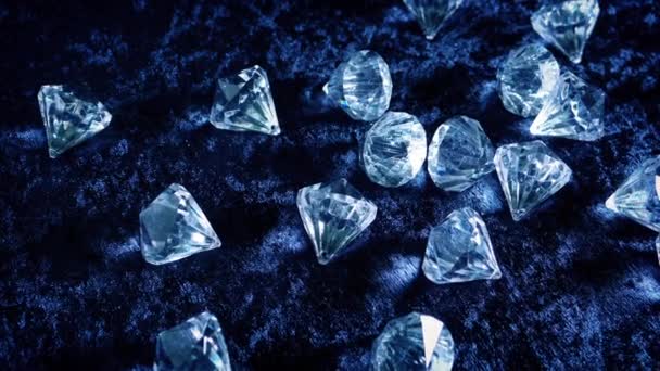 Muchos Diamantes Terciopelo Circling Shot — Vídeos de Stock