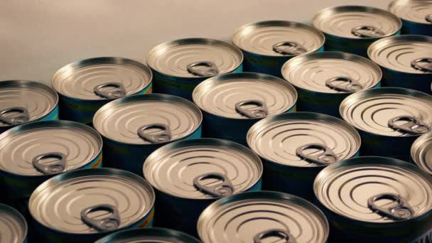 Canned Food Supermarket — Stock Video