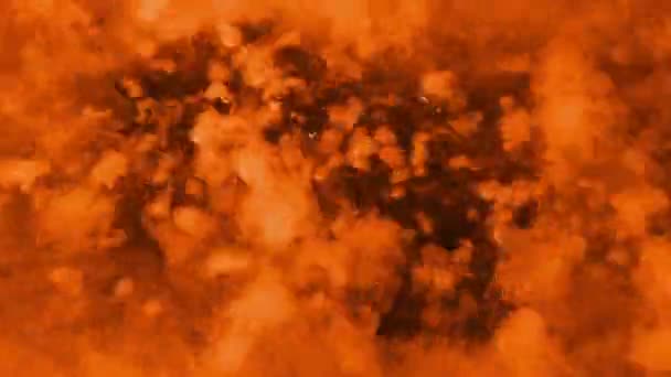 Reaksi Kimia Oranye Permukaan Gelembung — Stok Video