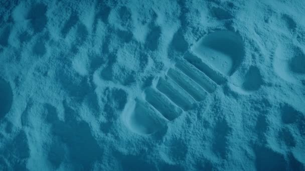 Inggris Astronaut Footprint Lunar Surface — Stok Video