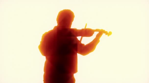 Violinista Tocando Luz Palco — Vídeo de Stock