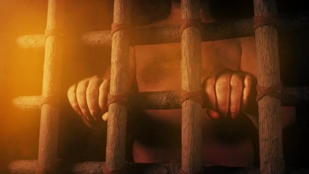Więzień Blasku Słońca Męczennik Koncepcja Męczeństwa — Wideo stockowe