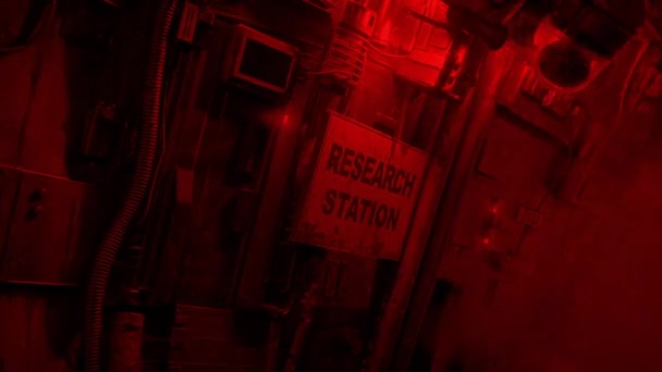 Alarmstufe Rot Inneren Der Forschungseinrichtung — Stockvideo