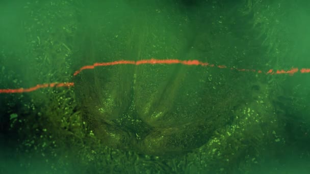 Laser Scans Alien Egg Ομιχλώδη Σπηλιά — Αρχείο Βίντεο