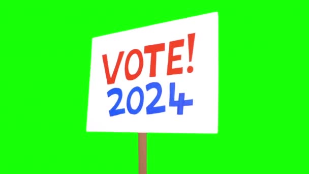 2024 Голосование Знаки Кандидаты Пост Президента Сша — стоковое видео
