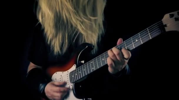 Rock Guitarist Lassú Mozgás — Stock videók