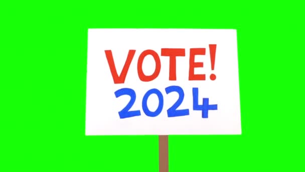 Verkiezing 2024 Tekenen Groen Scherm — Stockvideo