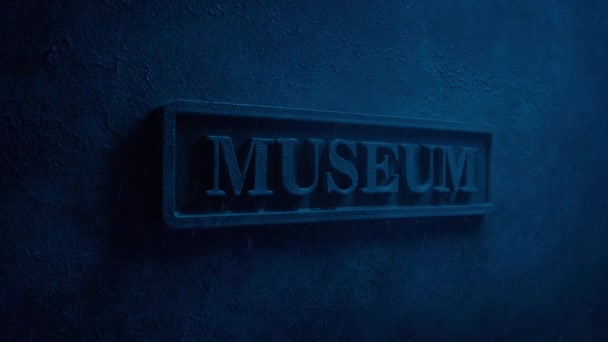 Blitzeinschläge Erhellen Museumsschild Regnerischem Abend — Stockvideo