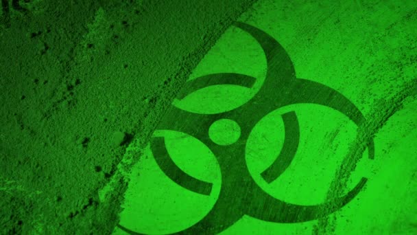 Bio Veszély Jel Alatt Talált Törmelék Zöld Sugárzás Világítás — Stock videók