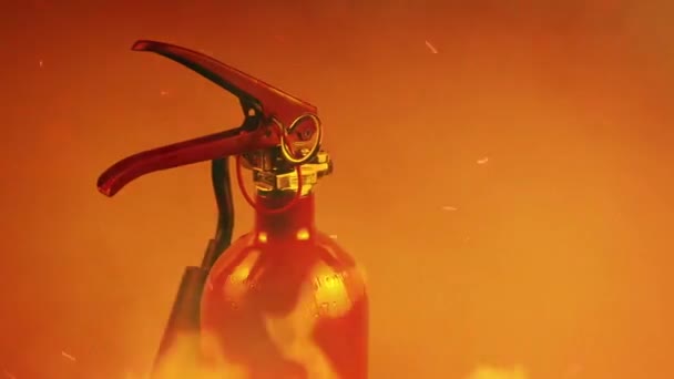 Extintor Incendios Recogido Llamas — Vídeos de Stock