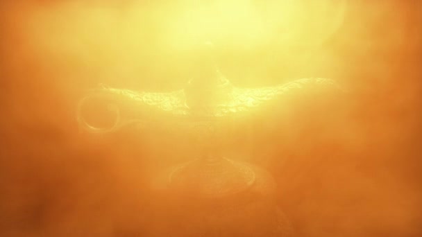 Vorticosa Nebbia Sopra Magia Oro Lampada Fantasia Scena — Video Stock