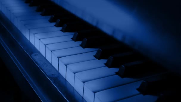 Korkunç Kâbus Gölgeleri Piyano Üzerindeki Şimşek — Stok video