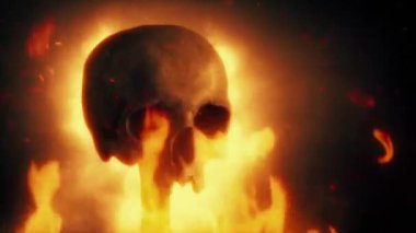 Alevler içinde Kafatası ve Fantezi Sahnesi