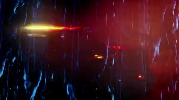 Αστυνομικό Αυτοκίνητο Μέσα Από Βροχερό Παράθυρο Νύχτα — Αρχείο Βίντεο