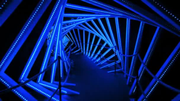 Entrada Túnel Azul Espiral Atracción — Vídeos de Stock