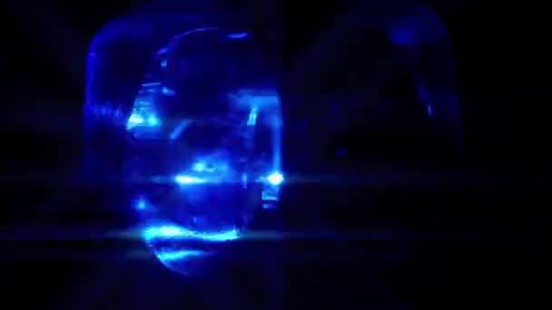 Luz Azul Parpadea Edificio Vehículo — Vídeo de stock