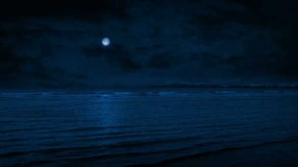Море Узбережжя Місячне Світло — стокове відео