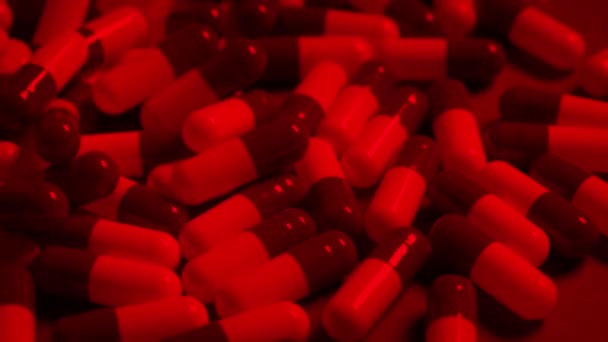 Orvosi Kapszula Pills Kiönteni Veszélyes Kábítószer Koncepció — Stock videók
