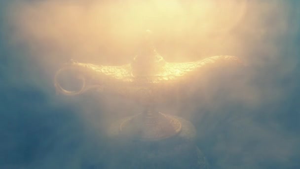 Vorticoso Nebbia Intorno Lampada Fantasia Scena — Video Stock