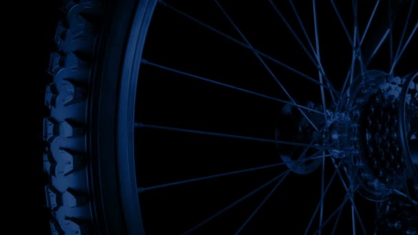 Passaggio Della Bicicletta Notte Primo Piano — Video Stock