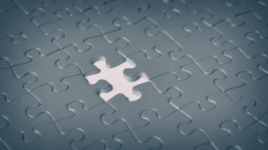 Mavi Bulmaca Parçası Tek Renkli Bulmacayı Tamamlıyor