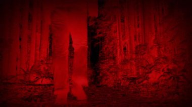 Ormanda Yürüyen Adam Ters Çevrilmiş Korkunç Efekt