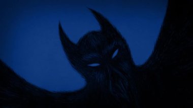 Karanlıktaki Korkunç İblis Sanatına Gözler Parlıyor