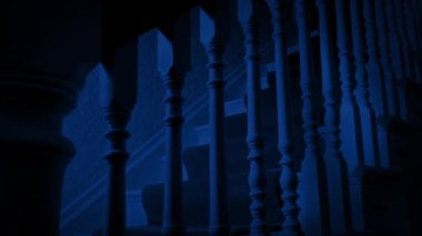 Karanlıktaki Merdivenin Üzerindeki Canavar Gölgeleri