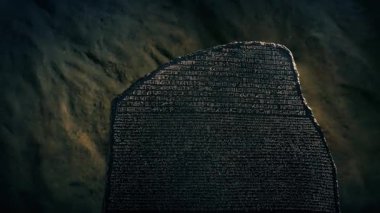 Mağaradaki Rosetta Taşı Eski Çeviri Tableti