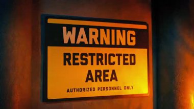 Parlayan ışıkta Duvarda Uyarı İşareti