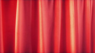 Odada Parlak Kırmızı Perdeler Geçiyor