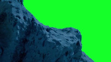 Koyu Yeşil Ekranda Yıpranmış Kayalar