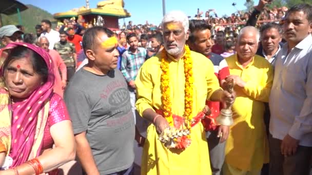 Rudraprayag Uttarakhand India Abril 2022 Los Aldeanos Celebran Festival Religioso — Vídeo de stock