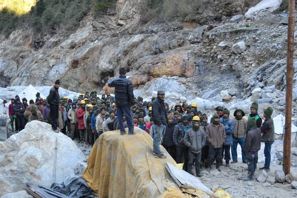 Rudarprayag Uttarakhand India Abril 2014 Proyecto Reconstrucción Los Trabajadores Kedarnath — Foto de Stock