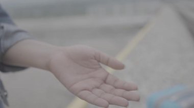 Hintli bir el, güzelliğin ve kültürel zarafetin sembolü olan canlı tavus kuşu tüyünü beşik gibi sarar. İnsan elini doğayla bağlar.