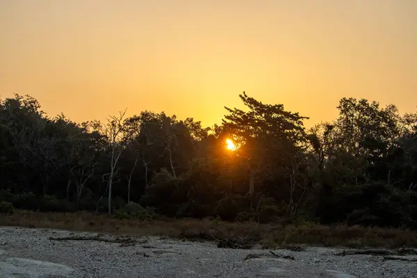 stock image Experience the magic of dawn as sunrises paint Uttarakhand's sky 