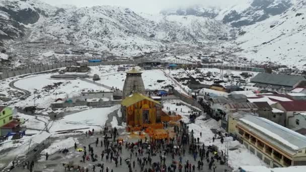 Dehradun Uttarakhand Indie Maja 2023 Niebios Powyżej Świątynia Kedarnath Ujawnia — Wideo stockowe