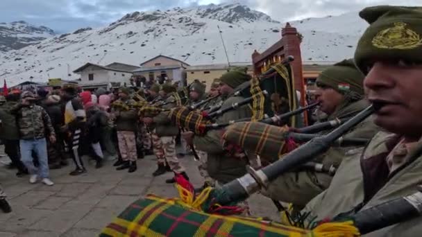 Dehradun Uttarakhand India Mayo 2023 Los Instrumentos Tradicionales Dan Una — Vídeo de stock