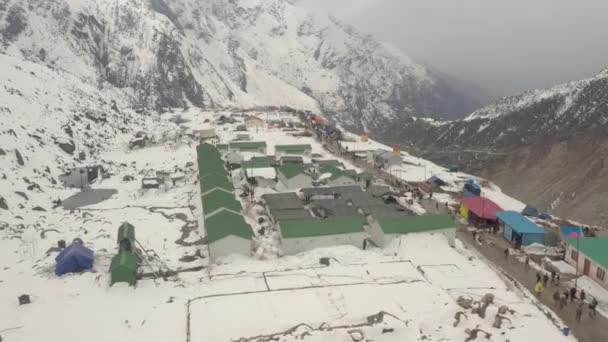 Uttarakhands Ledová Krajina Domy Stojí Jako Malebné Ráje Záběry — Stock video
