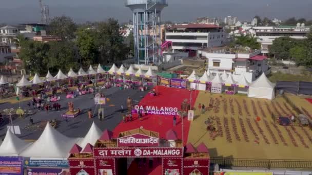 Embarking Visual Journey Capturing Best Views Dehraduns Mela Aerial High — Stock Video