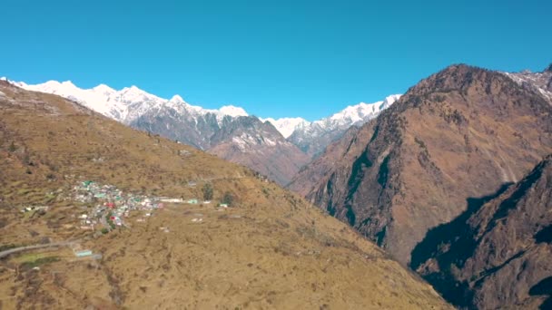 Joshimaths Dağ Zirveleri Doğanın Ihtişamının Her Panoramik Görüntüde Sergilendiği Yer — Stok video