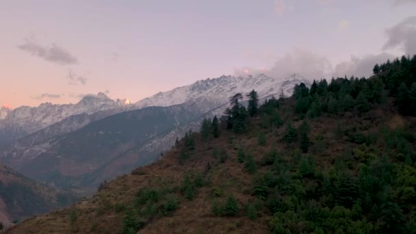 Joshimath Puncak Gunung Mana Keagungan Alam Dipamerkan Setiap Panorama View — Stok Video