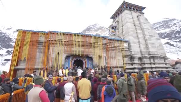 Dehradun Uttarakhand India May 2023 Isteni Árnyékában Kedarnath Tömeg Hit — Stock videók