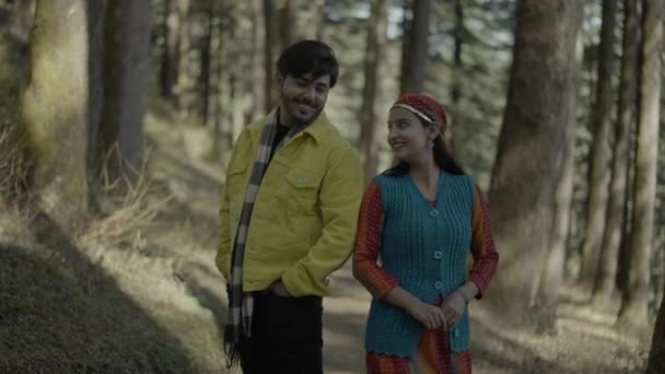 Dehradun Uttarakhand India April 2023 Indian Couple Shares Tender Moments — Stock Video