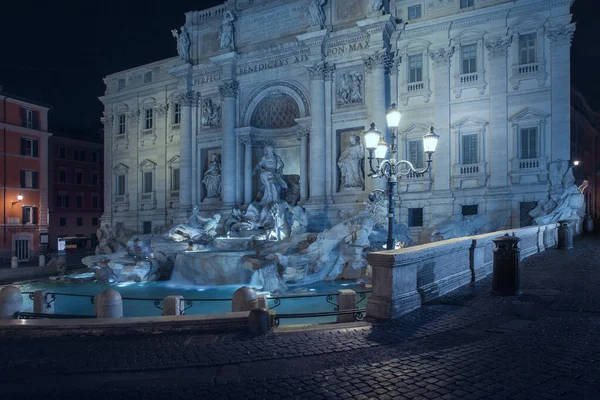 Fuente Trevi Por Noche Roma Italia — Foto de Stock