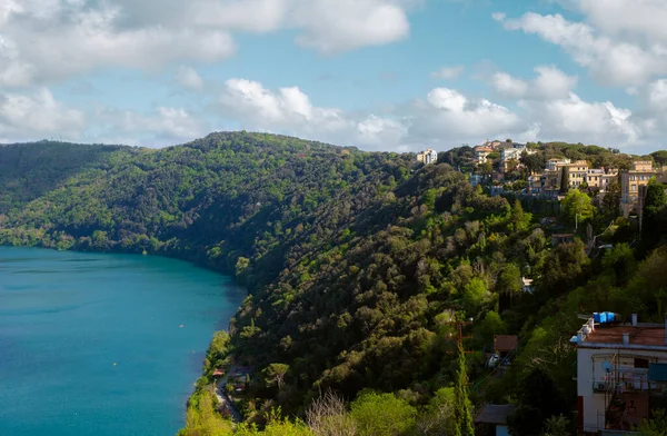 Widok Jezioro Castel Gandolfo Rzym Włochy Obrazek Stockowy